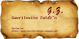 Gavrilovits Zalán névjegykártya